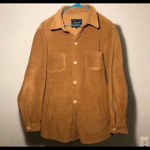 Fleece Button Jacket Brown L